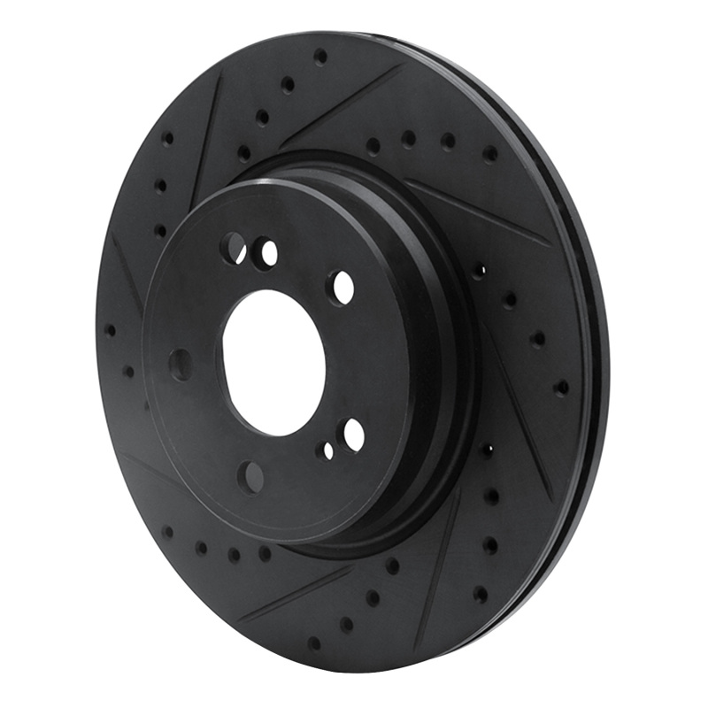 Mercedes-Benz 600SL Brake Rotor (1) - Rear Left - R1 Concepts - Drilled & Slotted - Black - `93-`02